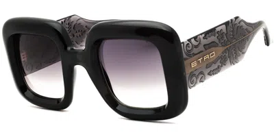 Etro 0015/s Kb7/9o Women's Sunglasses Grey Size 48 In Black