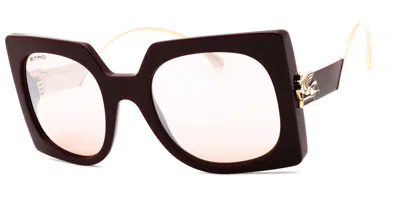 Etro 0026/s Lhf/2s Women's Sunglasses Burgundy Size 54