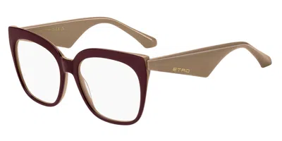 Etro 0047 1s7 Women's Glasses Burgundy Size 55 - Free Lenses - Blue Light Block Available In Burgundy On Brown
