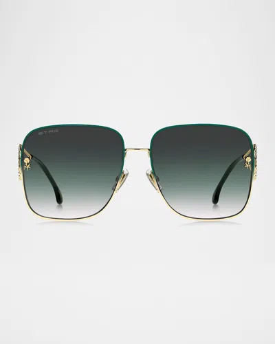 ETRO SQUARE METAL SUNGLASSES