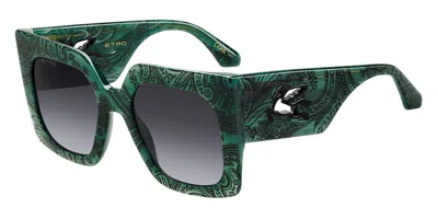 Etro 0075/s Jri/9o Women's Sunglasses Green Size 53 In Marble Green