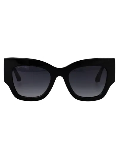 Etro Black Acetate Sunglasses In Brown