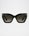 Etro 0090s Rectangle Acetate Sunglasses In Black