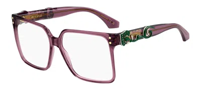 Etro 0105 B3v Women's Glasses Purple Size 56 - Free Lenses - Blue Light Block Available In Transparent Violet