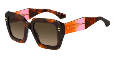 Etro 0114/s O63/ha Women's Sunglasses Tortoiseshell Size 52 In Pattern