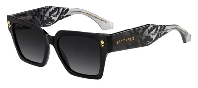 Etro 0128/s 807/9o Women's Sunglasses Black Size 55 In Multi