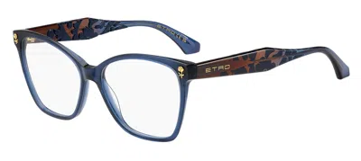 Etro 0129 Pjp Women's Glasses Blue Size 55 - Free Lenses - Blue Light Block Available In Transparent Blue
