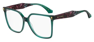 Etro 0130 Zi9 Women's Glasses Green Size 55 - Free Lenses - Blue Light Block Available In Transparent Green