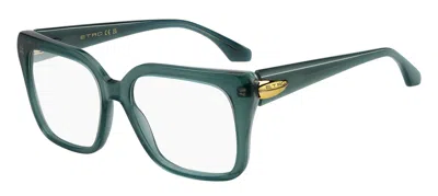 Etro 0135 Zi9 Women's Glasses Green Size 53 - Free Lenses - Blue Light Block Available In Transparent Teal