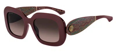 Etro 0141/g/s Lhf/ha Women's Sunglasses Burgundy Size 52