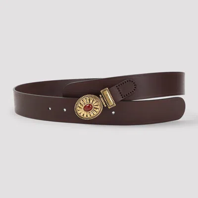 Etro 100% Leather Belt 3.8cm In Brown