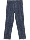 Etro Patterned-jacquard Trousers In 蓝色