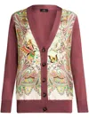 Etro Plum Cotton Blend Cardigan In ピンク