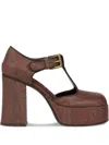 Etro 105mm Paisley-print Platform Pumps In Brown