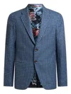 Etro Houndstooth Single-breasted Jacket In Blue