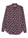 Etro Cotton Shirt With Paisley Print In Purple