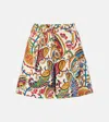 Etro White Floral Paisley-pattern Stretch Cotton Shorts In Multi