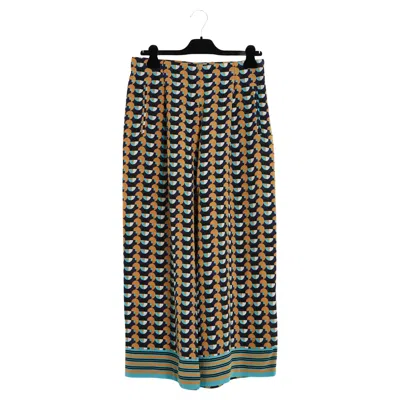 Pre-owned Etro 2019 Pantalon Large Fr40 Wide Leg Geometric Silk Pants It44 Us29 L Pristine In Black