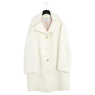 Pre-owned Etro 2023 Manteau Oversize Fr36 Ecru Wool Oversized Mid Season Coat Uk8 Us6 Nwt In Brown