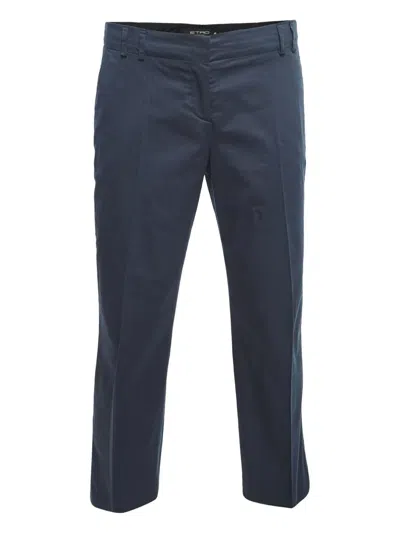 Pre-owned Etro 2024 Cotton Trousers In Blue