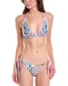 Etro Triangle Cup Side Tie Fastened Bikini Set In Blue