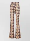 Etro 5 Pockets Flared High Waist Pants In Neutrals