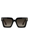 Etro Rose-embellished Square Sunglasses In Black