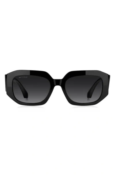 Etro 55mm Gradient Geometric Sunglasses In Black