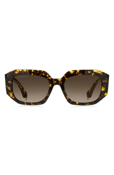 Etro 55mm Gradient Geometric Sunglasses In Brown