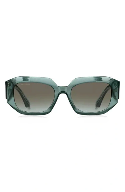 Etro 55mm Gradient Geometric Sunglasses In Green