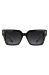 Etro 55mm Gradient Rectangular Sunglasses In Black