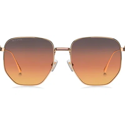 Etro 60mm Geometric Sunglasses In Gold