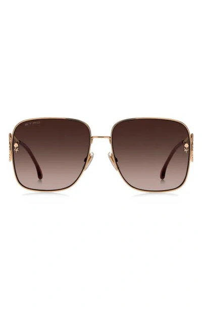 Etro 61mm Gradient Square Sunglasses