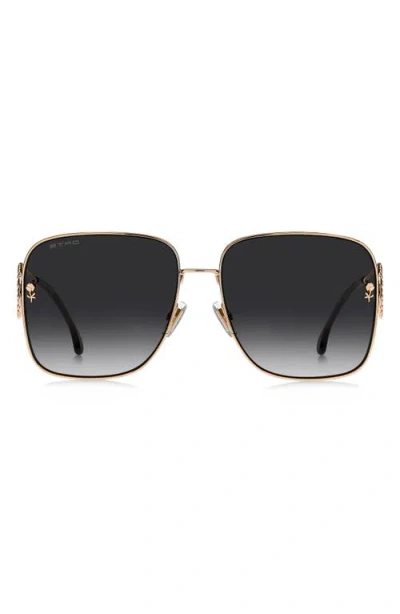 Etro 61mm Gradient Square Sunglasses