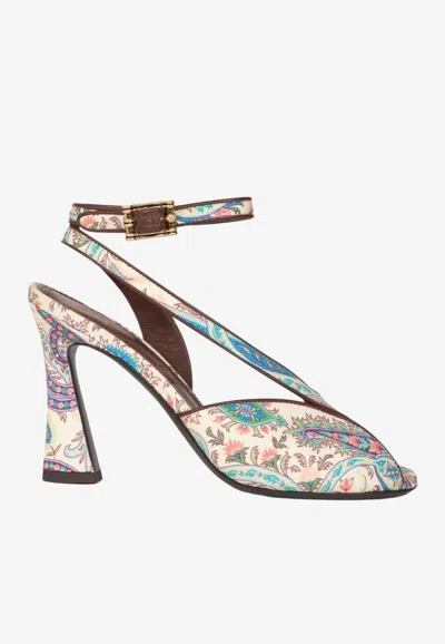 Etro 90 Paisley Print Sandals In Multi