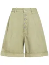 Etro Herringbone-pattern Cotton Bermuda Shorts
