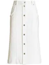 Etro A-line Denim Skirt With Button-down Front In White