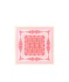 Etro A Silk Scarf Decorated With Badges And Paisley Patterns In Pink