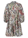 Etro Ivory Dress For Girl With Floral Paisley Print In Cream