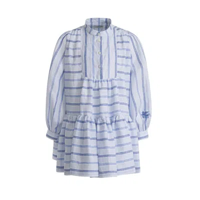 Etro Kids' Abito A Righe In Bl