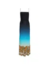 Etro Gradient Longline Dress With Paisley Printed In Black