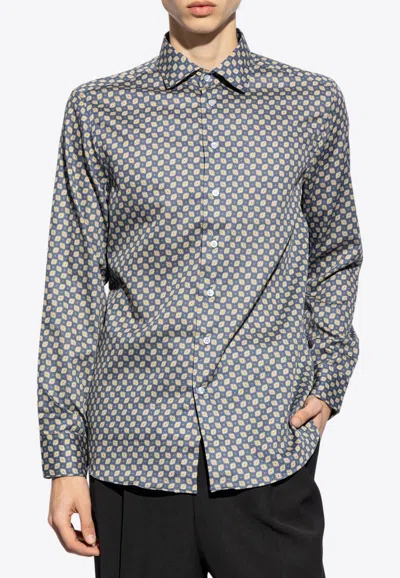 Etro Abstract Pattern Print Shirt In Blue