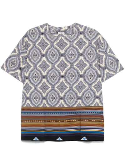 Etro Printed Crewneck T-shirt In Multicolour