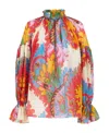 Etro Ruffled Printed Cotton And Silk-blend Voile Blouse In Multicolor
