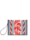 Etro Abstract-print Canvas Clutch Bag In Blau