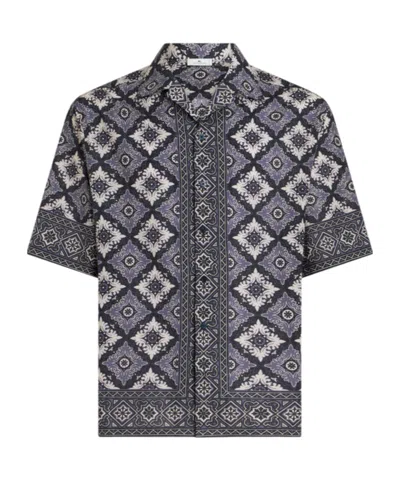 Etro Floral Bowling Shirt In Blue