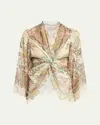 Etro Abstract-print Silk Wrap In Jackets Woman