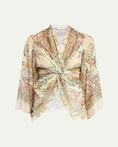 Etro Abstract-print Silk Wrap In Jackets Woman