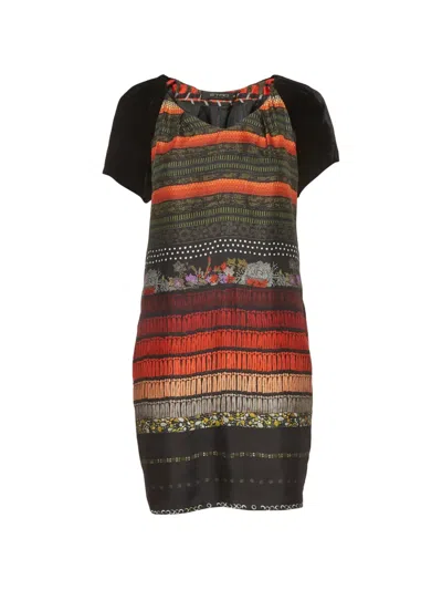 Pre-owned Etro Abstract-print Mini Dress In Black