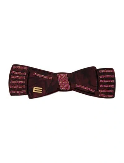 Pre-owned Etro Acetate Crystal Hair Clip In Red